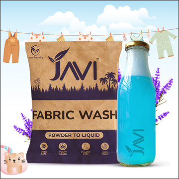 JAVI Fabric Wash Laundry Detergent Powder to Liquid Refill Pack (1 Sachet = 500ml) | Natural, Plant Based, Eco-Friendly and Non-Toxic | Tough Stain Removal | Gentle and Effective Washing Powder