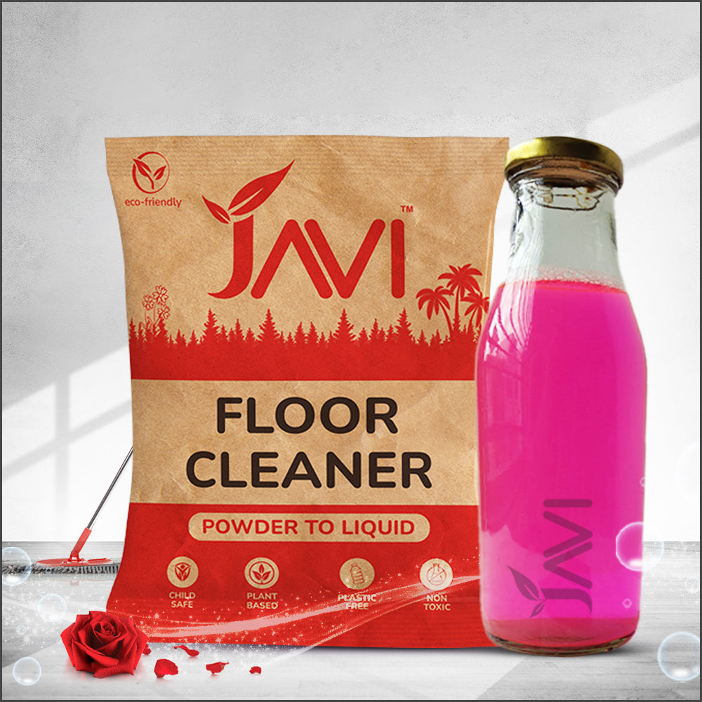 JAVI Floor Cleaner Powder to Liquid Refill Pack (1 Sachet = 500ml) | Natural, Plant Based, Non Toxic, Organic & Eco-Friendly | Powerful Cleaning Solution for all types of Floors Safe for Kids & Pets